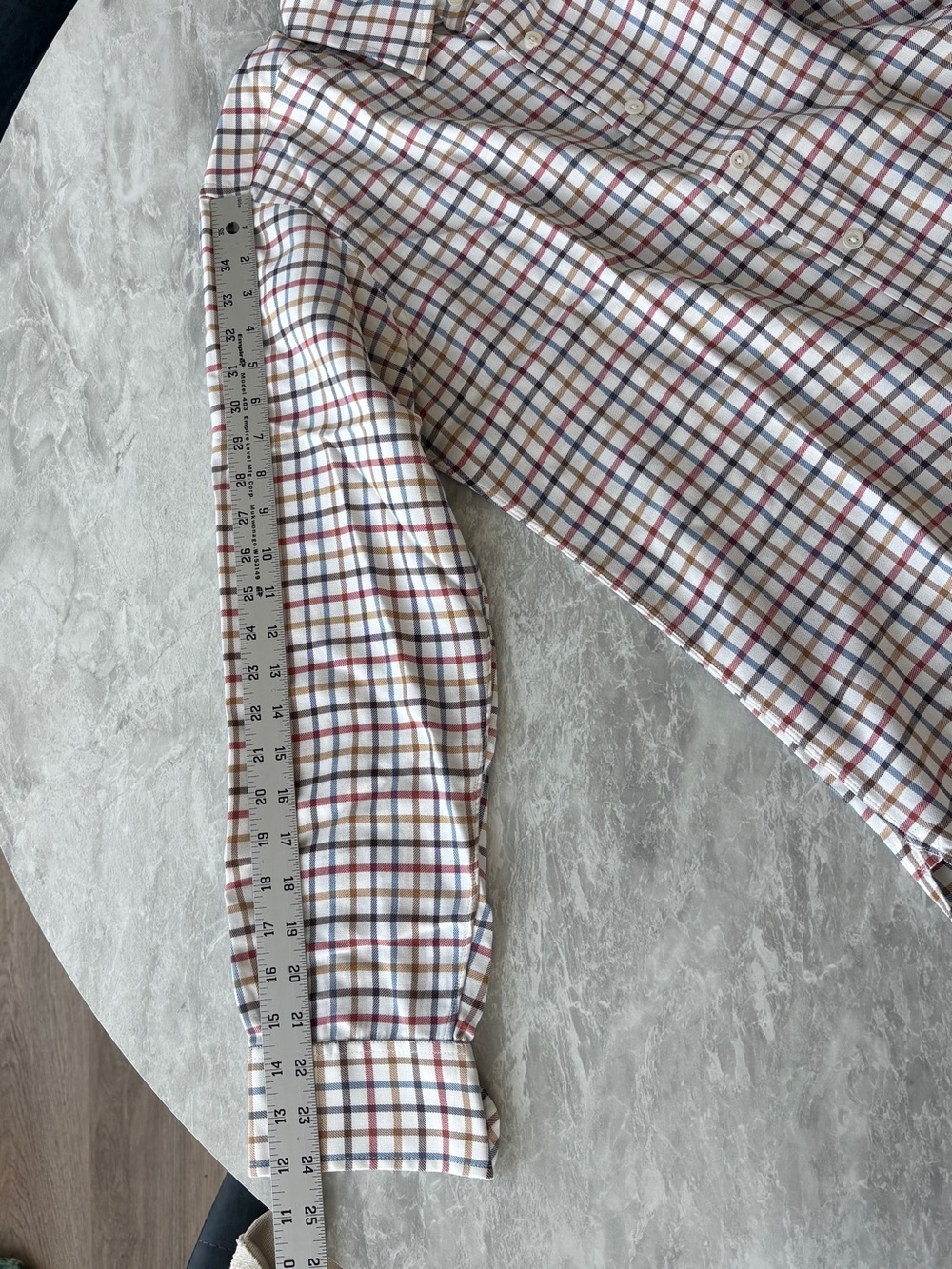 Custom Huntsman Men's Red, Brown, Blue Checkered Shirt - Picture 3 of 5